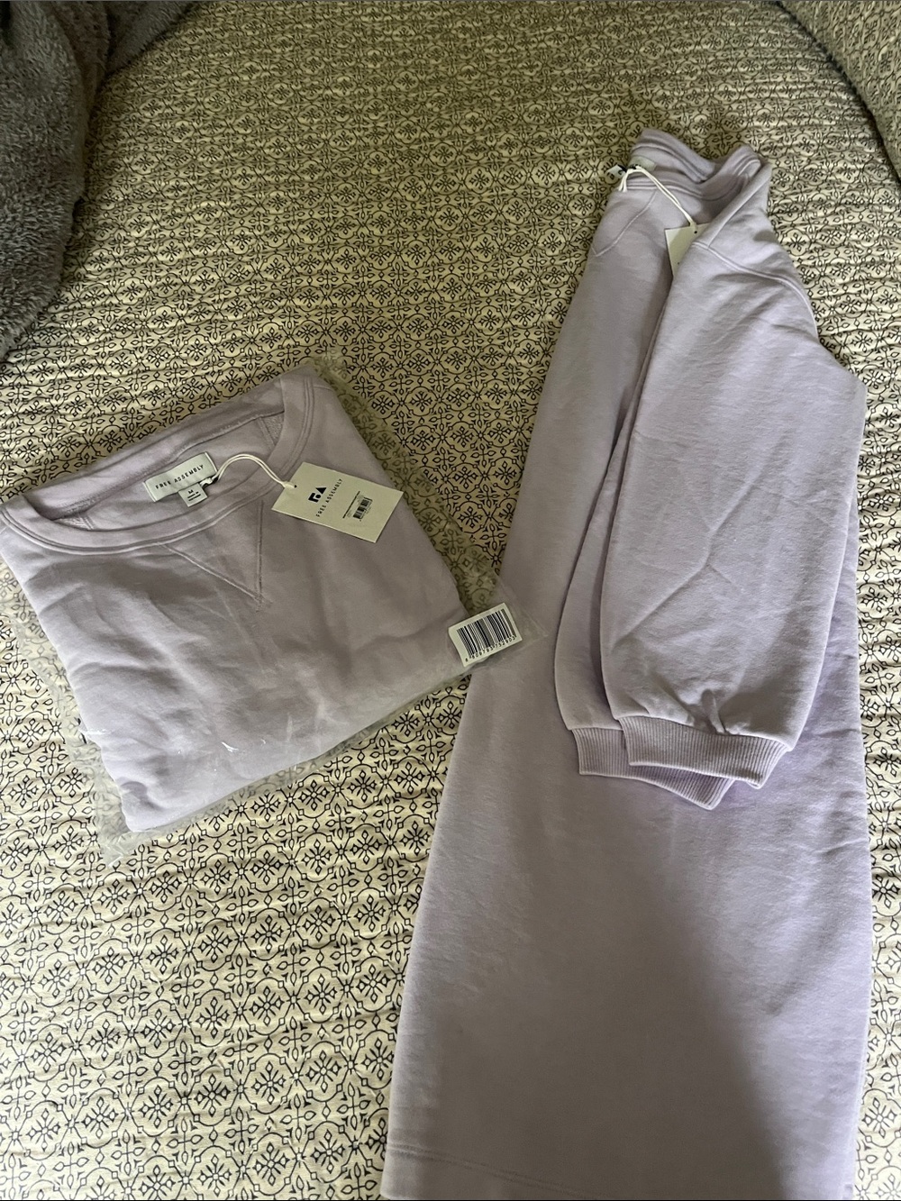 Soft Lavender Crewneck Sweatshirt Dress